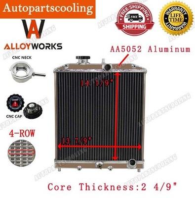 4 ROW Aluminum Radiator For 1992-2001 HONDA CRX Civic Del Sol/Acura Integra MT