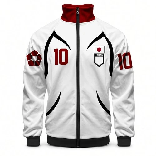 Mens Anime Jacket Lock Sae Itoshi Role Playing 3d Print Sports Zip Up Coat LARGE - product listing photo