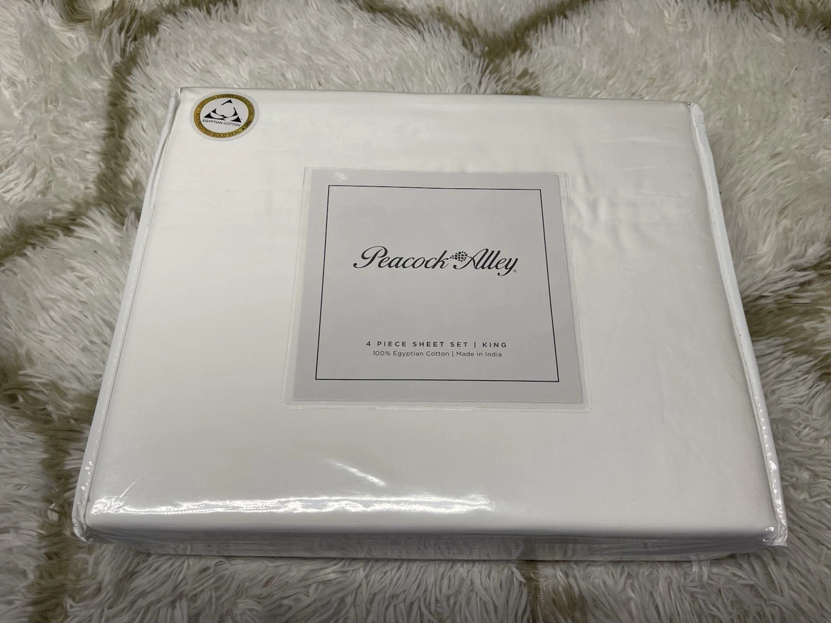 🧡NUEVO EN CAJA*Juego de sábanas de algodón egipcio Emily Peacock Alley blanco sellado - King