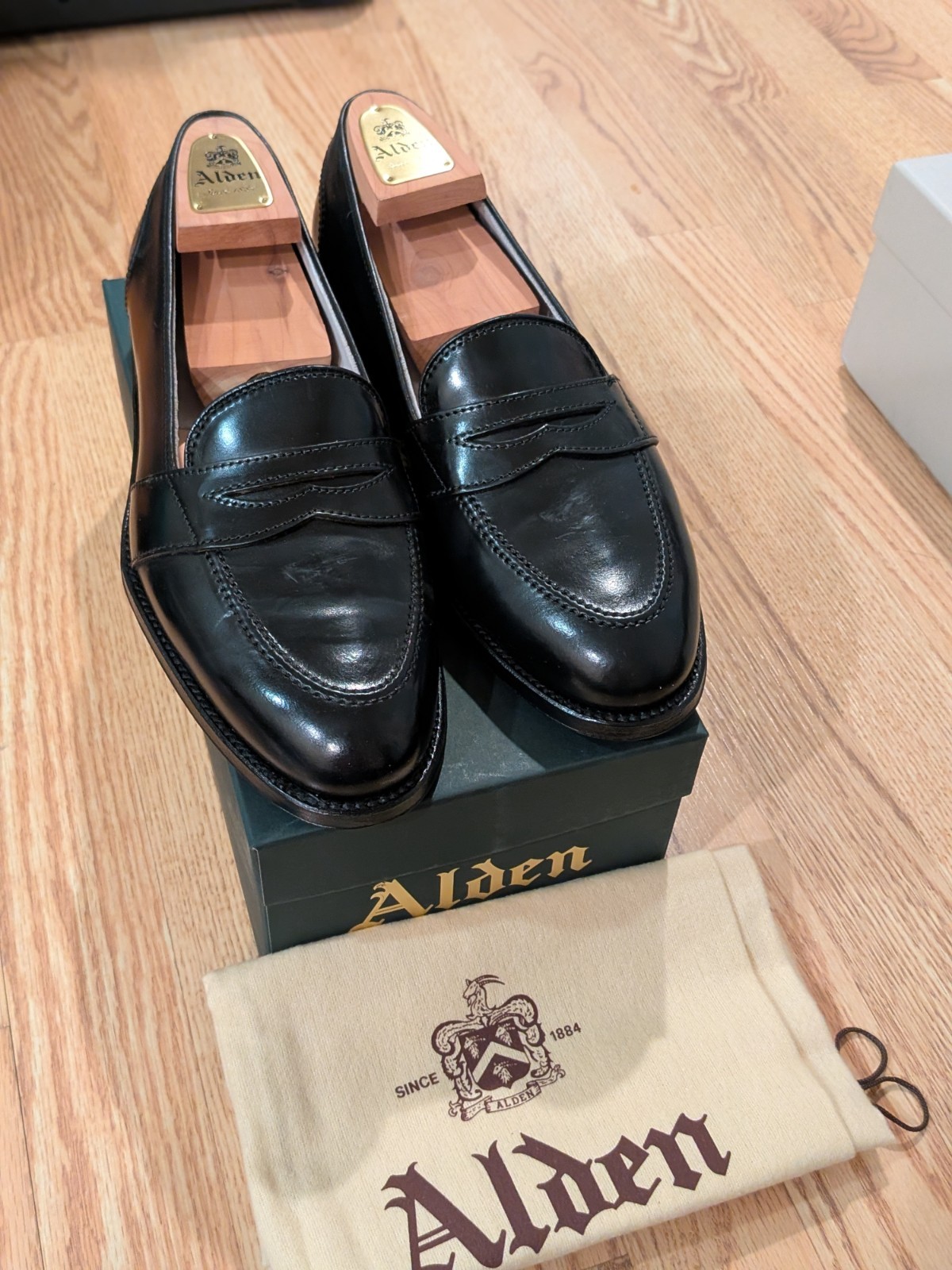 Alden 6845 Black Shell Cordovan Full Strap Loafer
