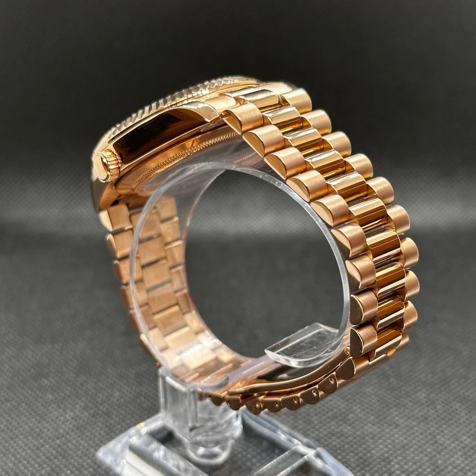 Зеленый циферблат Seikmod Seikjust | день-дата | NH36 Aut | сапфир | золотой рифленый ободок - Изображение 4 из 4