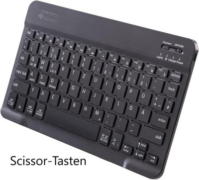 NEU Multi Device Akku Funktastatur Bluetooth Scissor QWERTZ für Home Office Büro