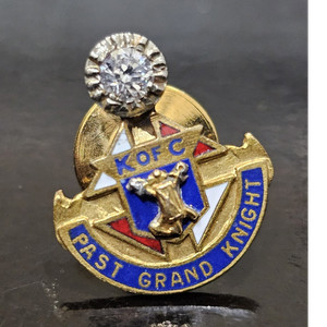 Knights of Columbus K of C Past Grand Knight Lapel Pin Fraternal PGK 1/20 12K GF