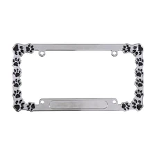 Auto Drive Paw Print Automotive Metal License Plate Frame, 92984W