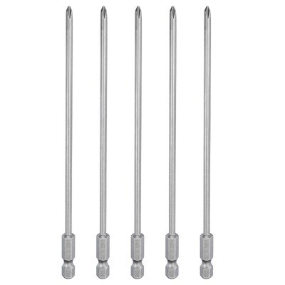 5pcs Magnetic Phillips Screwdriver Bit PH1 1/4'' Hex Shank 150mm Long 3.5mm Rod