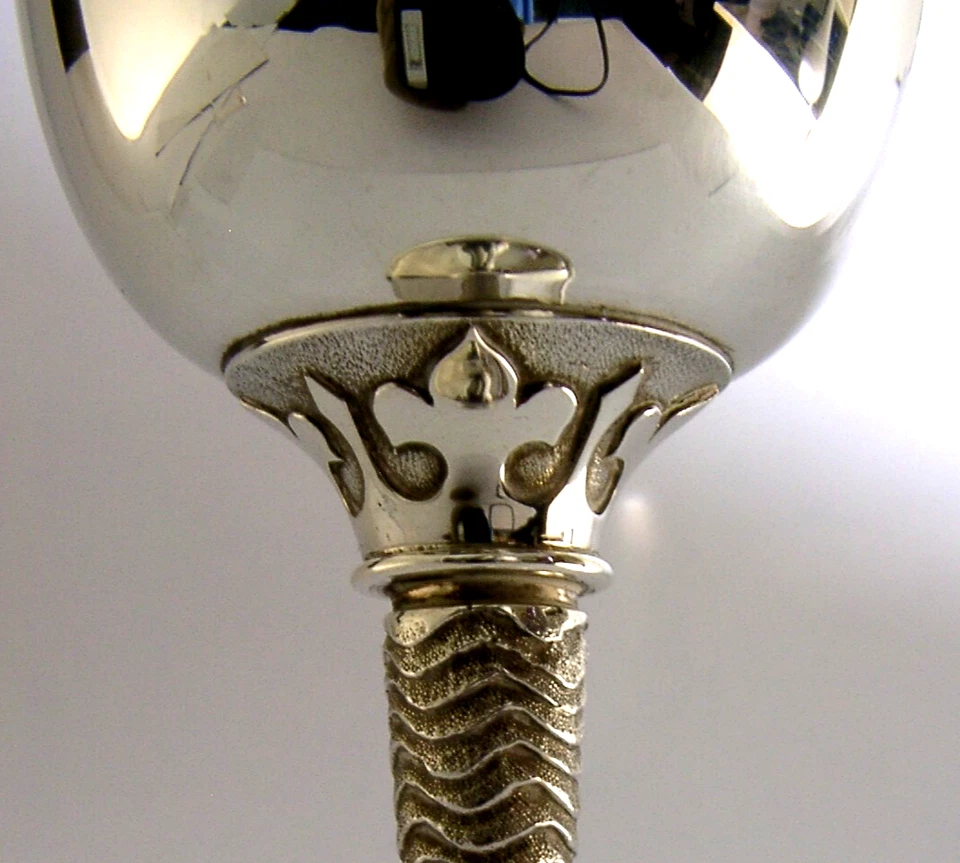 ANTHONY ELSON BRISTOL STERLING SILVER CHALICE GOBLET 1973 MID CENTURY 222g 44 - Image 2 of 4