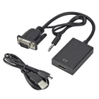 LOT VGA To HDMI Converter 1080P HD Adapter With Audio Cable For HDTV PC Laptop