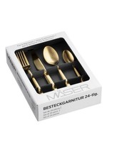 MÄSer Besteckset Gold Matt 24 Teilig 6 Personen Besteck Set Besteckgarnitur Neu