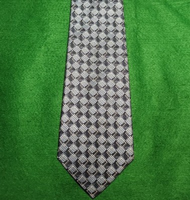 Alfani Men's 56'' Silver/Black Diamond Pattern 100% Silk Handmade