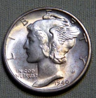 1940 D United States Silver Mercury Dime - FSB Uncirculated / AU - Lot 1366