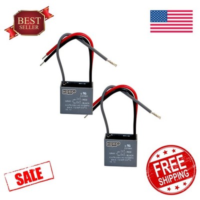 HQRP 1uf+2uf 3-Wire Ceiling Fan Capacitor 2-Pack