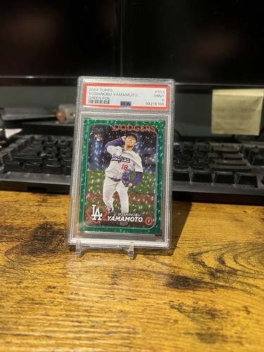 Yoshinobu Yamamoto 2024 Topps Series 2 Green Foil /499 553 PSA 9 MINT RC