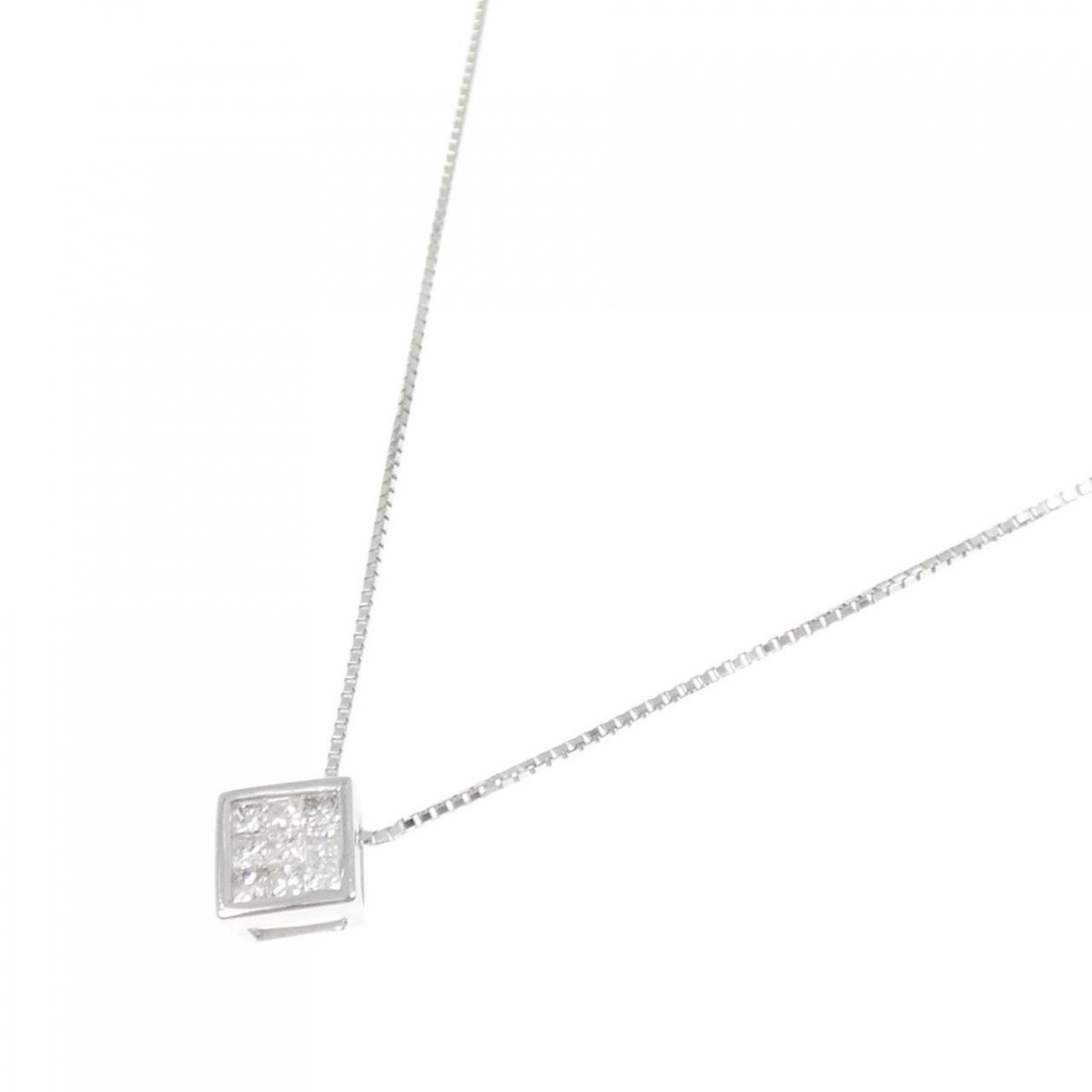 Authentic K18WG Diamond Necklace 0.20CT #270-004-343-0724 View 2