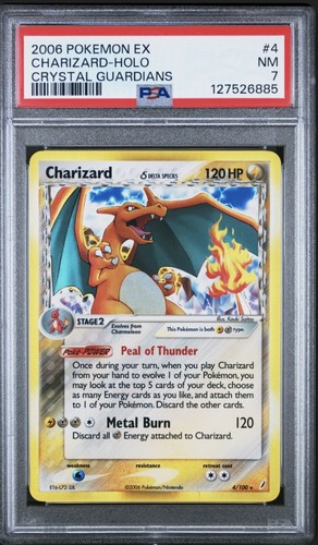 Pokemon Card PSA 7 Charizard 4/100 Crystal Guardians Delta Species Holo 2006