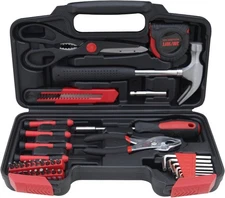 39-Piece Household Tools Kit Essential Home Repair Set with Plastic Toolbox Idea