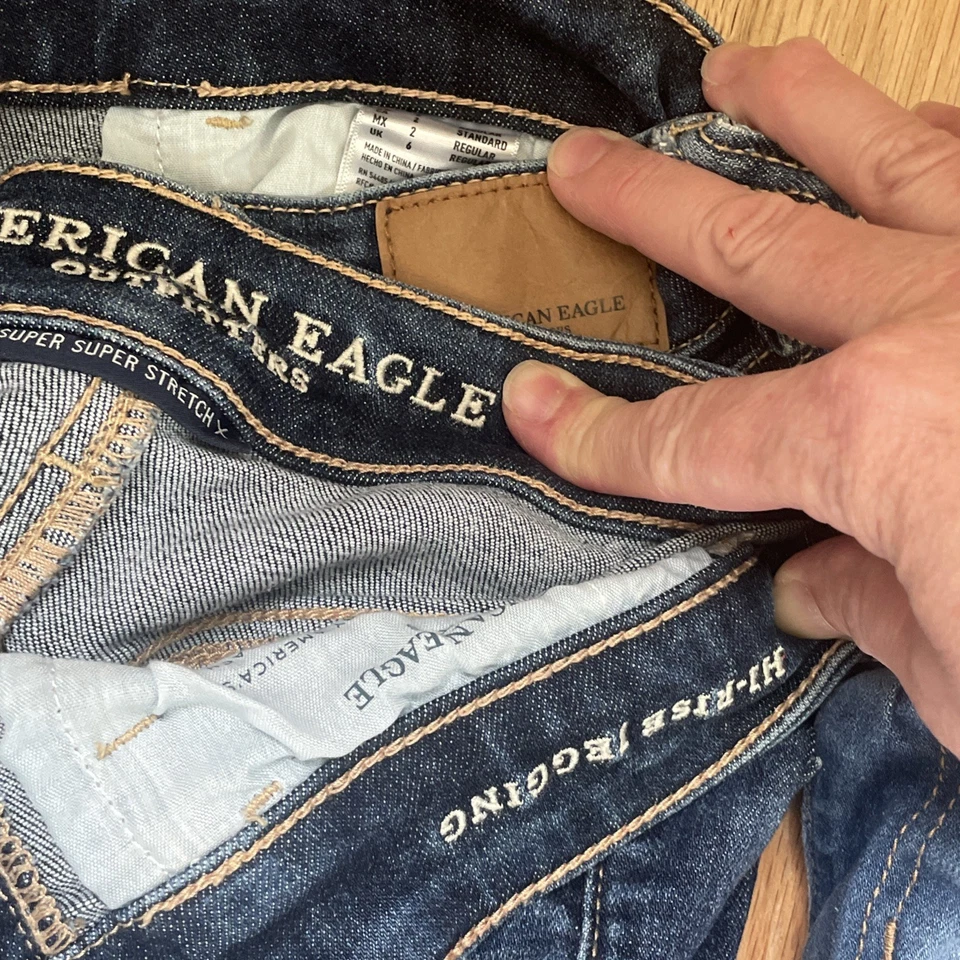 Lote 5 Jeans Para Mujer: 3 American Eagle Lucky Brand altar'd state Talla 2/4/5/6, 2C19 Foto 4 de 4