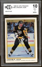 1990-91 OPC Premier #50 Jaromir Jagr Rookie Card BGS BCCG 10 Mint+. rookie card picture