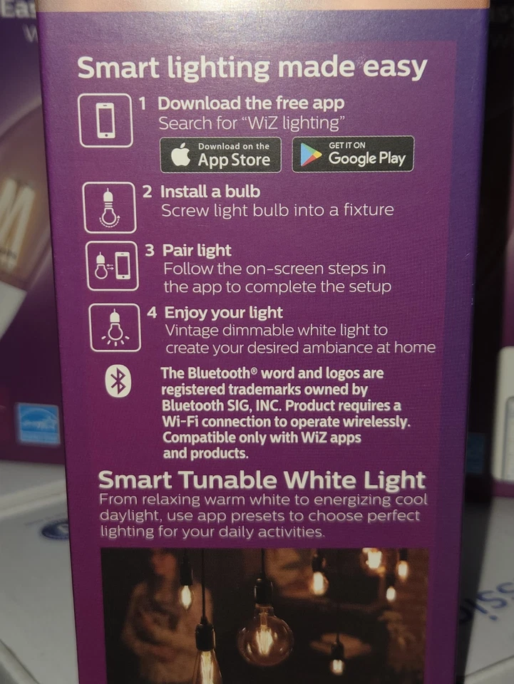4 NEW Philips LED Candelabra E12 Bulb Smart White Wi-Fi Bluetooth 40 Watt - Image 3 of 4