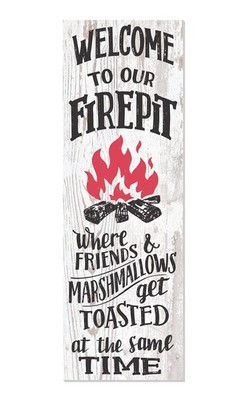 Welcome To Our Fire Pit Wood Rustic Style Wall Décor Sign