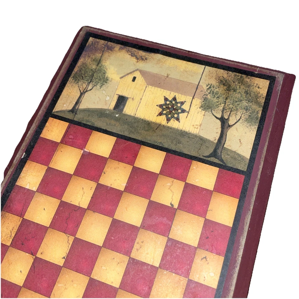 Vintage RIDGE HOLLOW Folk Art Wooden Game Board, Rustic Wall Decor - Image 4 of 4