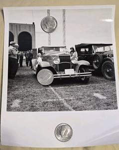Vintage 1929 MOON WINDSOR Motor Car 8x10 B&W Photograph Antique Automobile Show