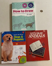 Set of 3 drawing books: How to Draw: Let's Draw Animals: Draw Dogs  Puppies