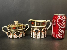 Royal Crown Derby Old Imari Creamer & Lidded Sugar Bowl Perfect! Retail $1,620