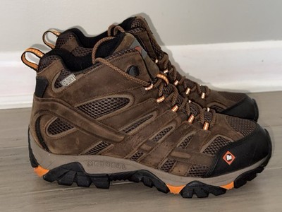 Merrell Work Moab 2 Mid Waterproof Espresso Leather Work Boots J31239 Men 10.5 M