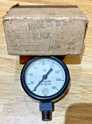 VINTAGE US GAUGE CO NY MANOMETER - 0-160PSI - NEW OLD STOCK