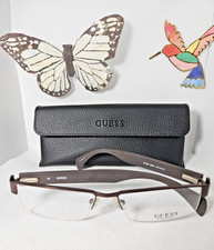 NEW Guess GU1599 Dark BRN 54-15 Semi Rimless SALE