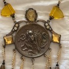 1800’s Victorian Chech Glass Yellow Stones Set In brass. RARE — photo 8