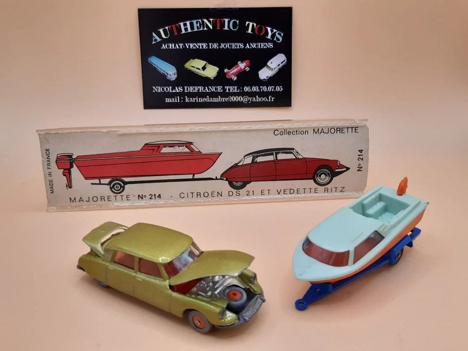 JOUET ANCIEN MAJORETTE RAIL ROUTE CITROEN DS 21 AVEC VEDETTE RITZ N°214 + BOITE - Photo 3/4