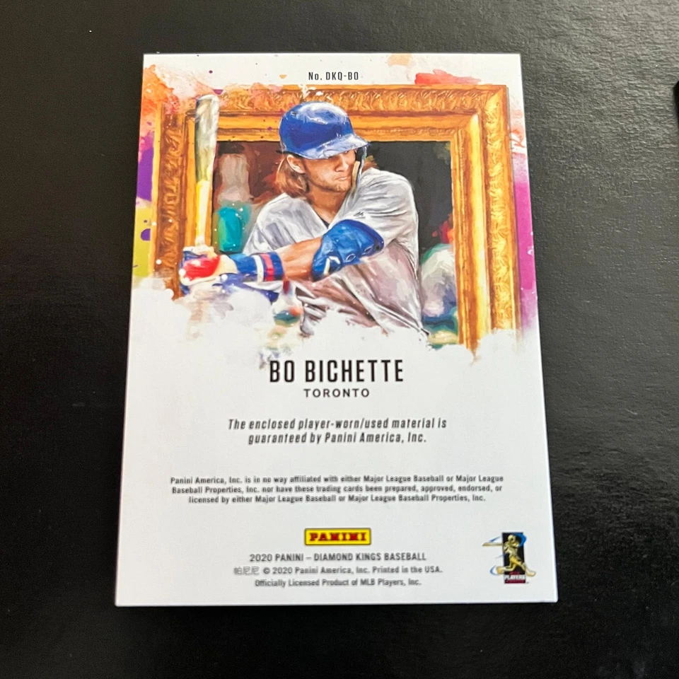 2020 Panini Diamond Kings Quad Materials Rookie Bo Bichette Toronto Blue Jays - Image 2 of 2