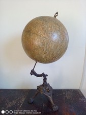 mappemonde E. Girard & A. Boitte XIXe' s- sur pied en fonte de fer - a restaurer