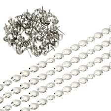 4Pcs Upholstery Nailhead Trim, 4 Meters Glossy Tacks Strips 11mm Silver 