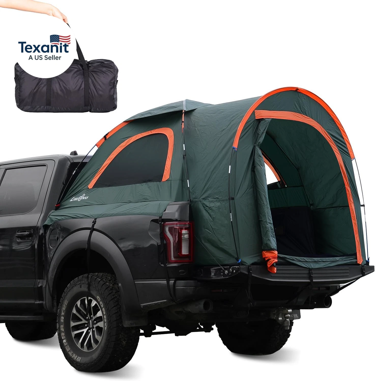 Truck Bed Tent for 2 Person, 5.5-5.8 FT Pickup Truck Tent with Waterproof Rainfl