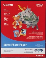 Lot of 2 Canon PIXMA Matte Photo Paper 50 sheets 8.5"x11" MP-101  100 sheets