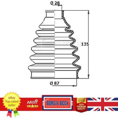 CV Joint Boot For Citroen BERLINGO C-ELYSEE C2 C3 C4 329331 BORG & BECK BCB2360R