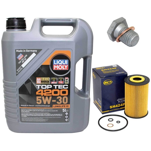 MotoröL Set 5W-30 5 Liter + ÖLfilter + ÖLablassschraube FüR BMW 3Er 318 320 E46-image