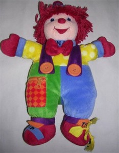Gymboree Gymbo Clown Activity Plush (Crinkle Snap Rip Tie Zip) 2001 Gym-Mark 17