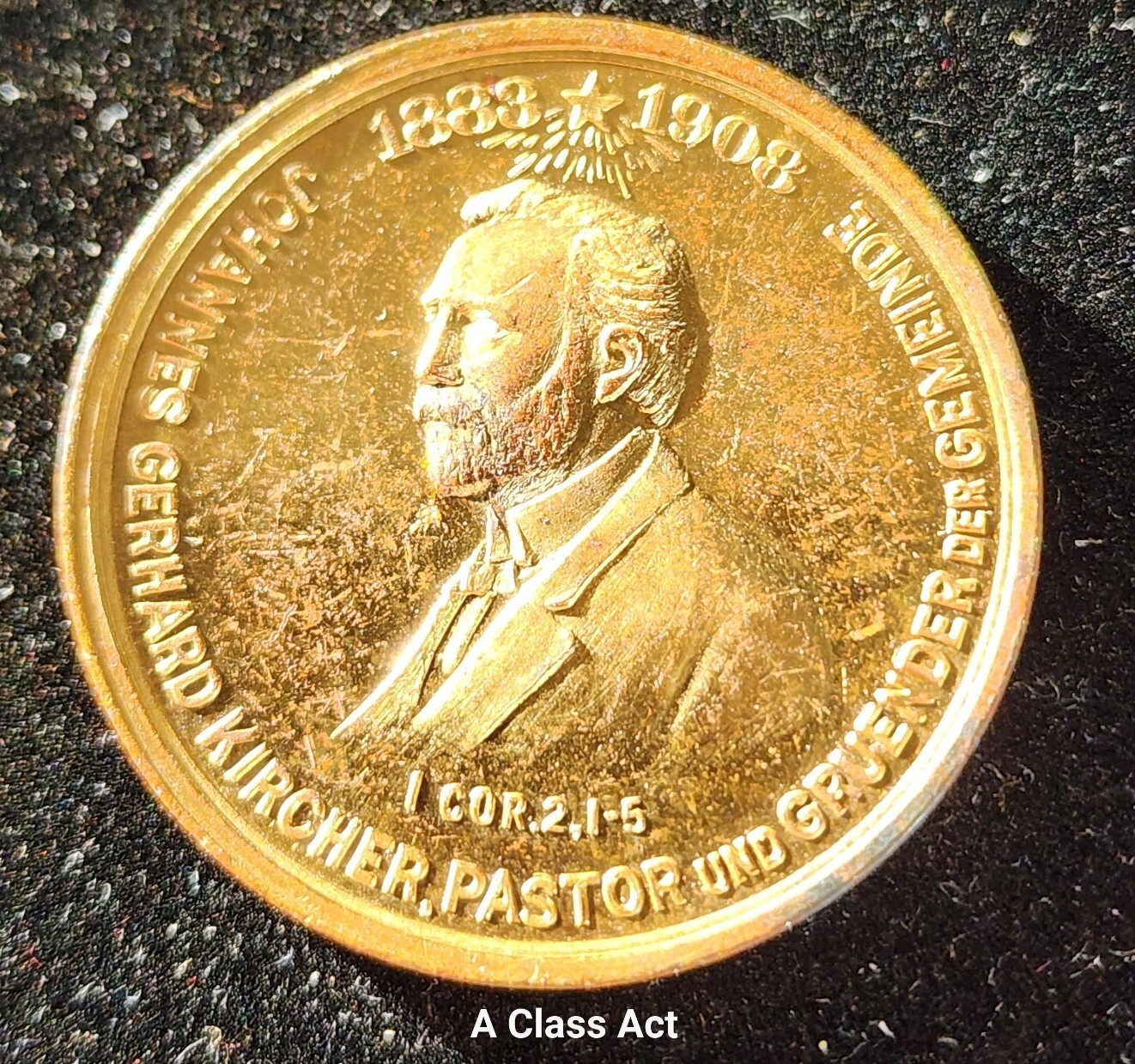 1908 Pastor Johannes Gerhardt Medal. See Photos. Our T7396