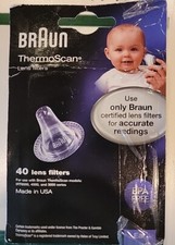 Braun -2 Packs ThermoScan Ear Thermometer Lens Filters 40 PACK Covers | Genuine