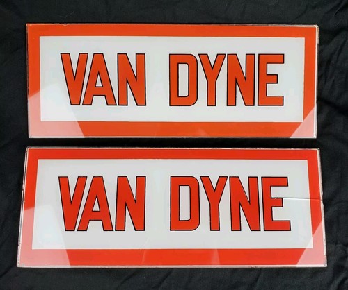 Vintage Antique Van Dyne Gas Pump Lens Insert Sign Advertising Glass Gas Oil #4