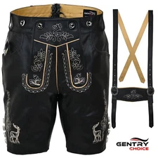 Bavarian Lederhosen Black Oktoberfest Costume Authentic Lederhosen German Outfit