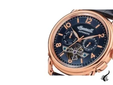 Ingersoll Men's Automatic Watch The New England with Blue Dial Leather Strap ...