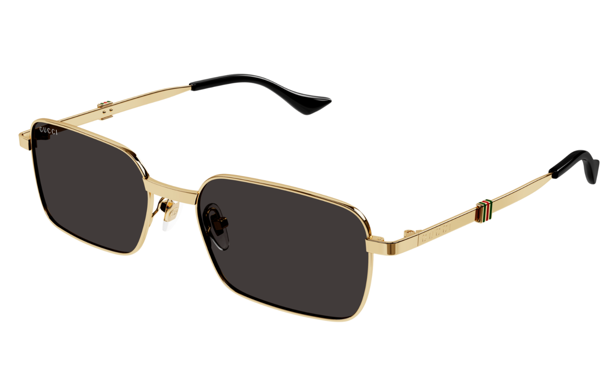 Gucci GG1495S 001 56mm Square Gold Unisex Sunglasses with Grey