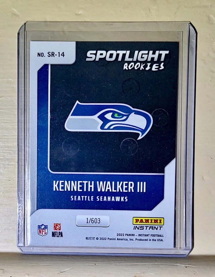 Kenneth Walker III 2022 NFL Panini #14 Spotlight Rookie Football Card 1/603 - Image 2 of 2