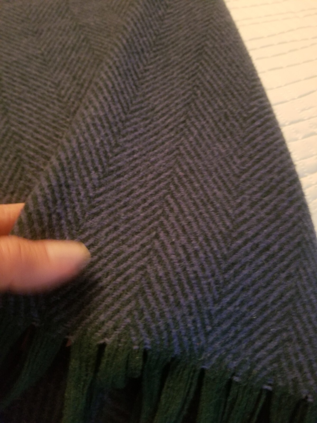 HERRINGBONE Wool blanket/Throw 64X49 Warm/Heirloom quality/Famous Maker