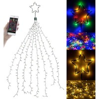Lunartec Christbaum-ÜBerwurf-Lichterkette, 320 Rgbw-Leds, Bluetooth & App, IP44