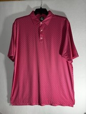 Footjoy Polo Golf Shirt Mens Performance All Over Print Diamond Size XL